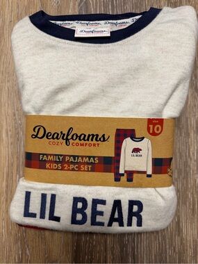 Holiday “Lil Bear” 2-Piece Family Pajama Set, Size 10 (NEW)